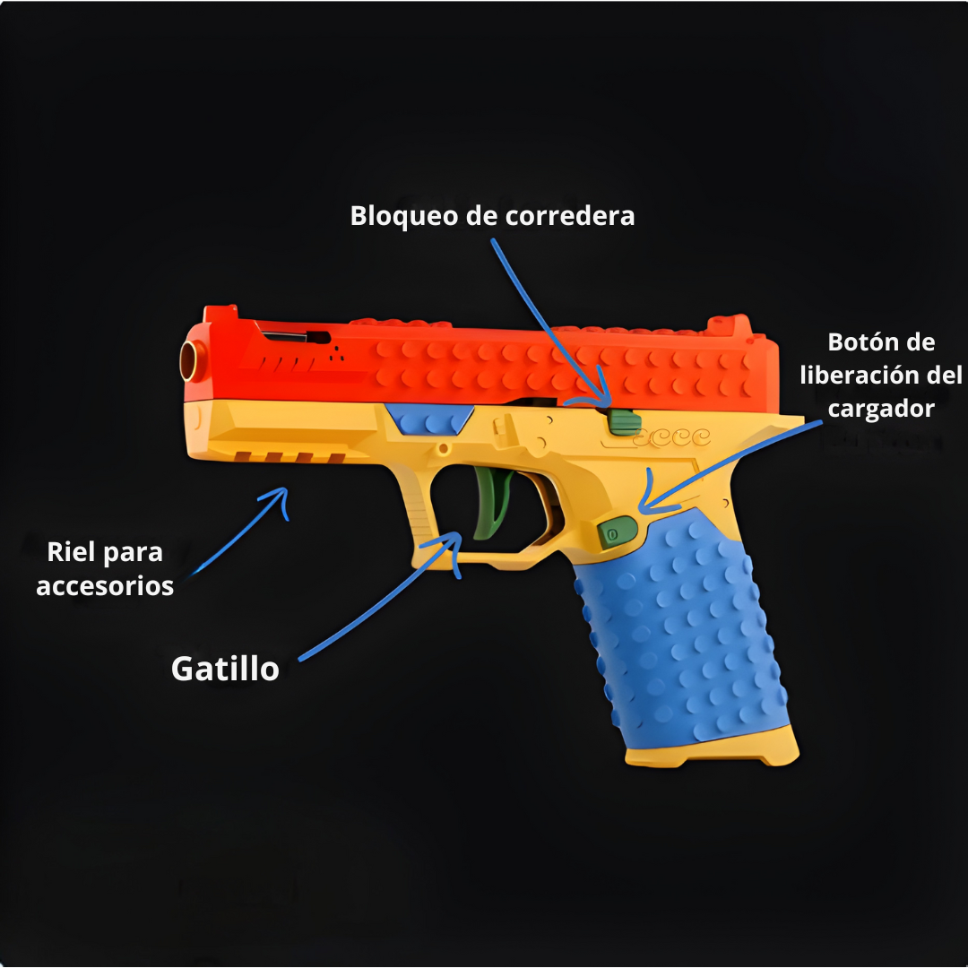 Pistola BlockFire™ – Pistola de juguete estilo bloques